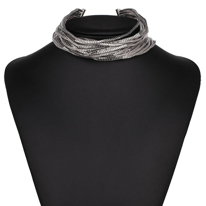 Halskette im Choker-Stil aus Zinklegierung mit geometrischem Design