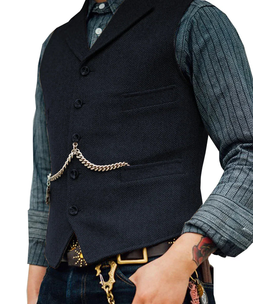 WW | Traditionelle Slim Fit Trachtenweste Aus Tweed Für Herren