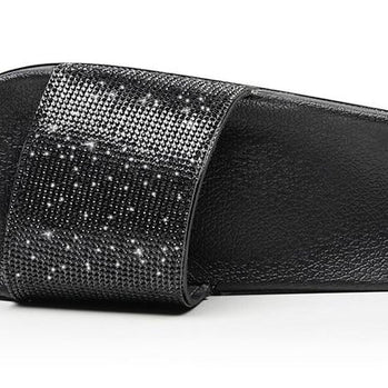 WW | Kristall Diamant Slides mit Besatz Sandalen