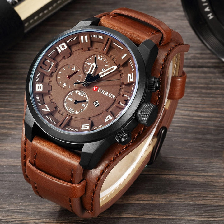 W&W Mode | Luxe Navigator Uhr Lederband