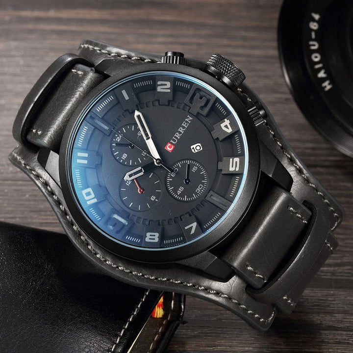 W&W Mode | Luxe Navigator Uhr Lederband