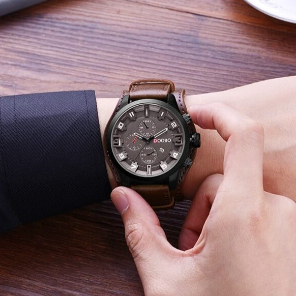 W&W Mode | Luxe Navigator Uhr Lederband