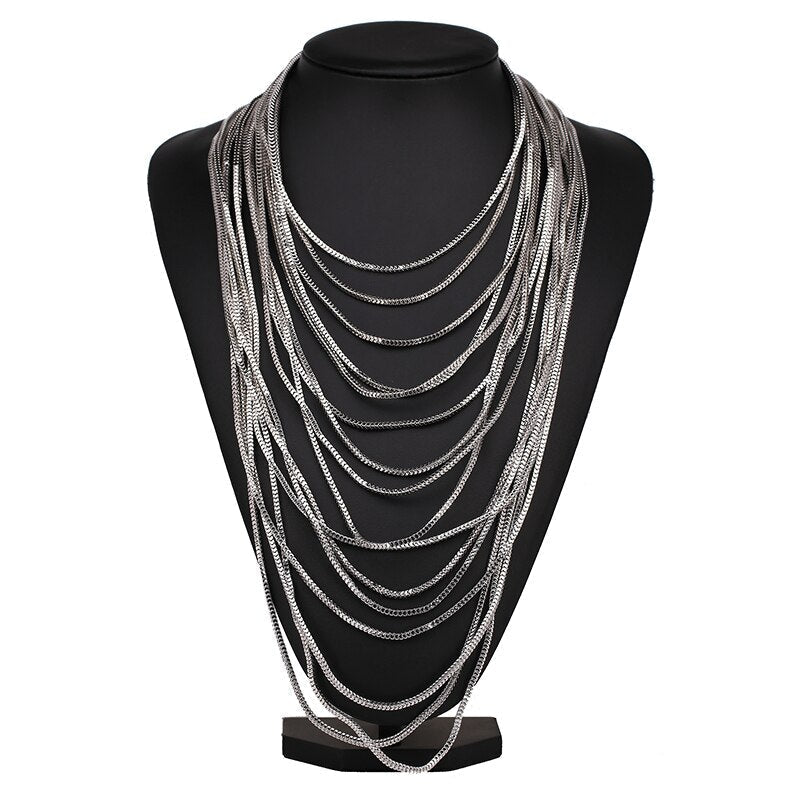 Halskette im Choker-Stil aus Zinklegierung mit geometrischem Design
