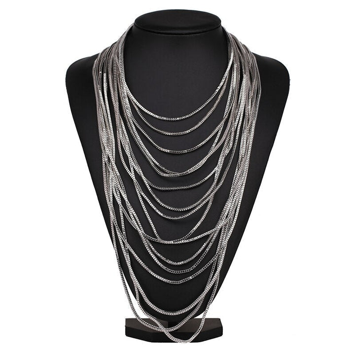 Halskette im Choker-Stil aus Zinklegierung mit geometrischem Design