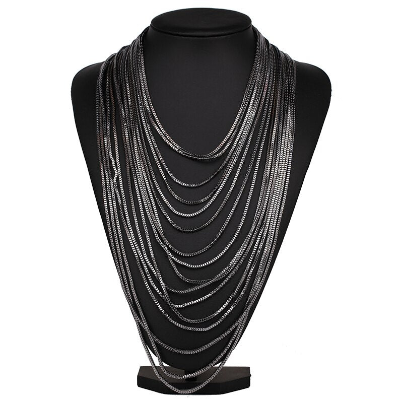 Halskette im Choker-Stil aus Zinklegierung mit geometrischem Design