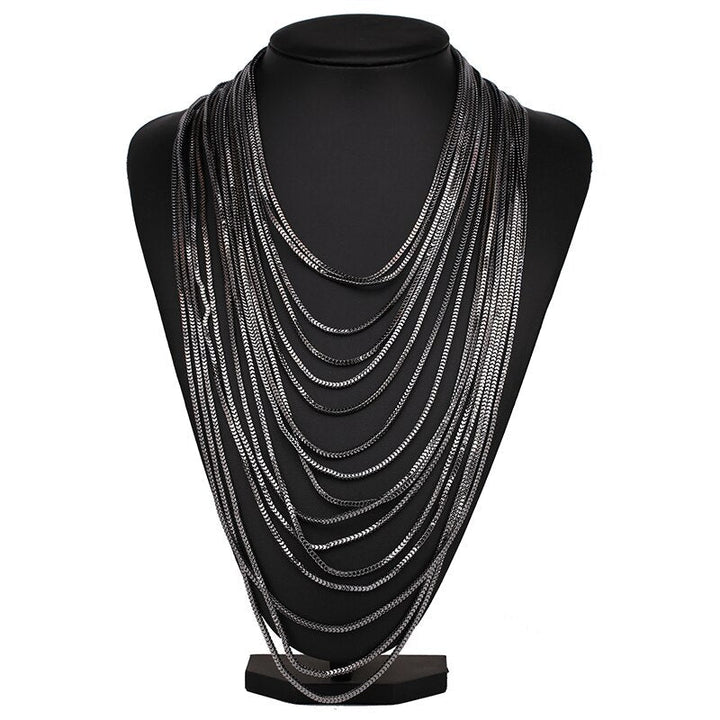 Halskette im Choker-Stil aus Zinklegierung mit geometrischem Design