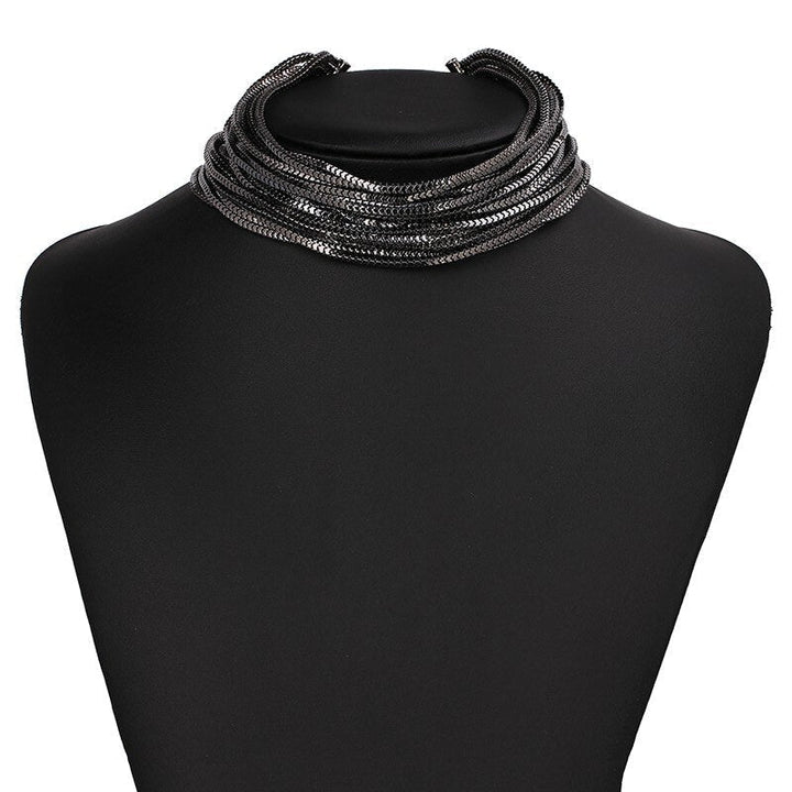 Halskette im Choker-Stil aus Zinklegierung mit geometrischem Design