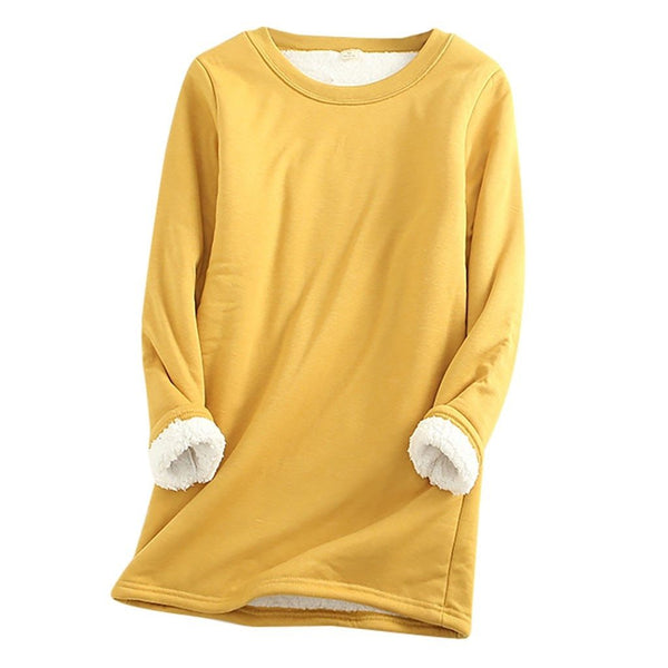 WW | Lässiger Herbst Lange Fleece Pullover für Frauen