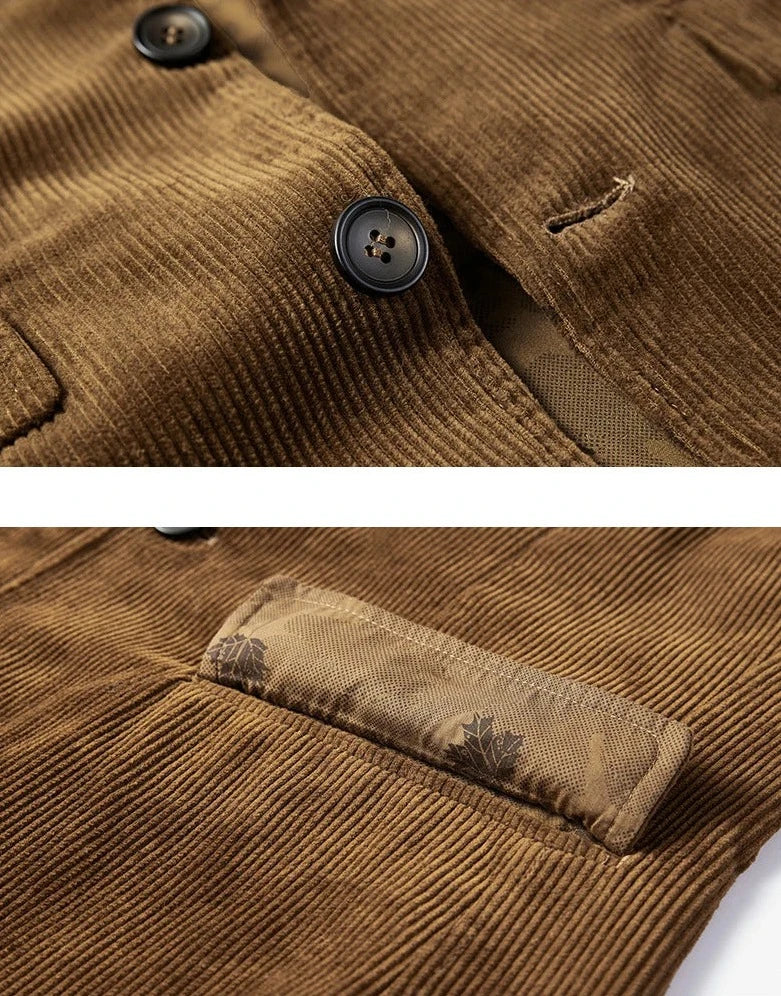 WW | Cord Blazer Für Herren Klassische Eleganz in Braun