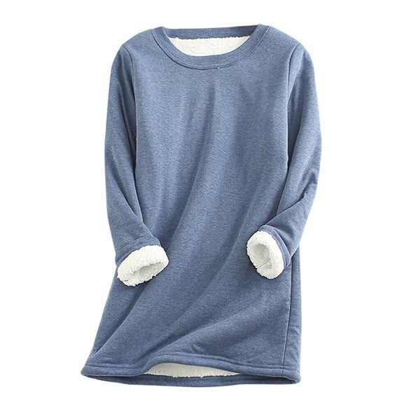 W&W Mode | Lässiger Herbst Lange Fleece Pullover für Frauen