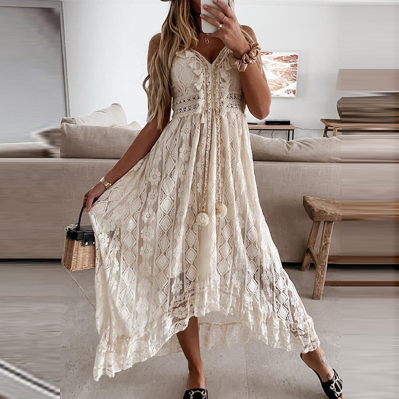 W&W Mode | Spitzen Boho Fließkleid