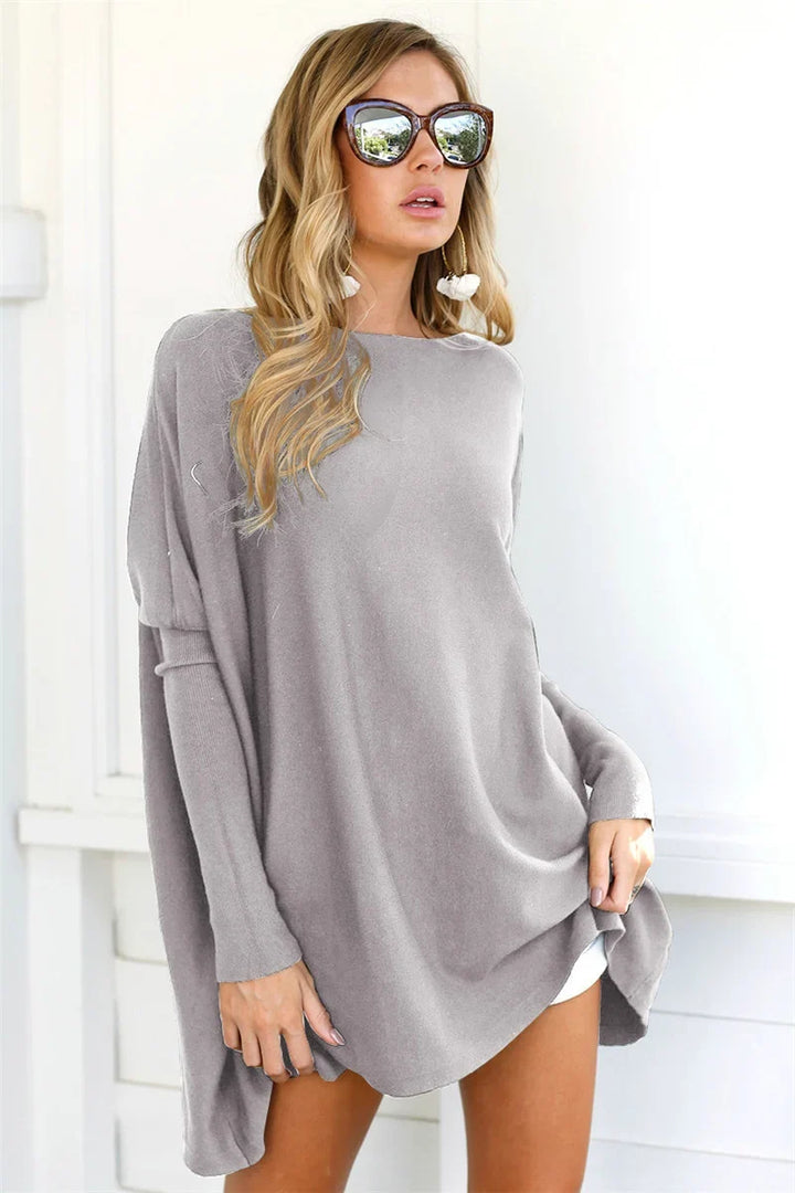 W&W Mode - Damen Oversized Rundhalsausschnitt Pullover