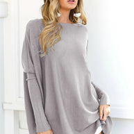 WW - Damen Oversized Rundhalsausschnitt Pullover