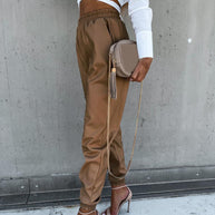 WW | Stilvolle PU-Leder-Jogginghose