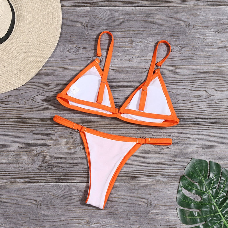 WW - Oranger Bikini mit Ringdetails