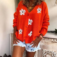 WW | V-Ausschnitt-Strickjacke mit lockerer Passform Für Frauen