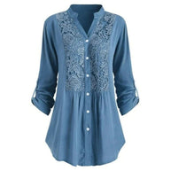 WW | Lange Bluse mit Spitzenmotiv für Damen