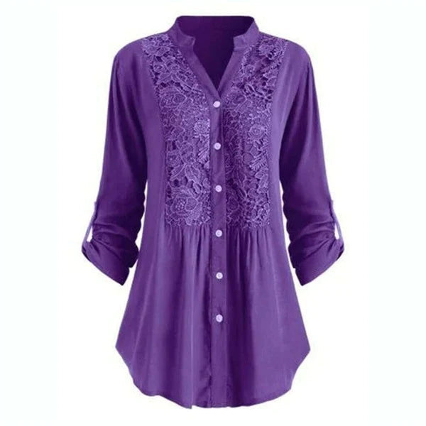 WW | Lange Bluse mit Spitzenmotiv für Damen