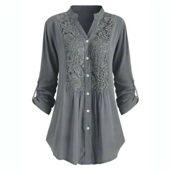 WW | Lange Bluse mit Spitzenmotiv für Damen