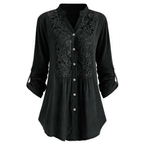 WW | Lange Bluse mit Spitzenmotiv für Damen