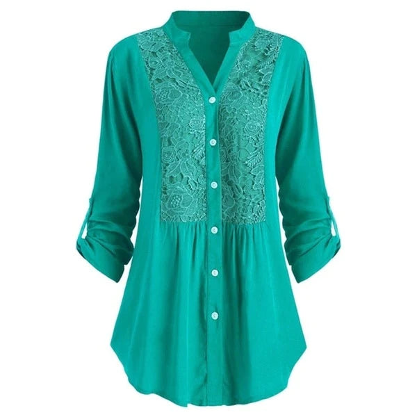 WW | Lange Bluse mit Spitzenmotiv für Damen