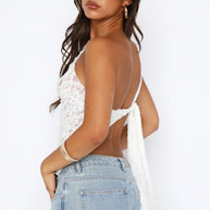Damen-Spitzen-Top