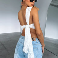 Damen-Spitzen-Top