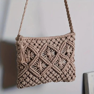 WW | Häkeltasche, Quaste, gewebt, Crossbody Bag, Umhängetasche