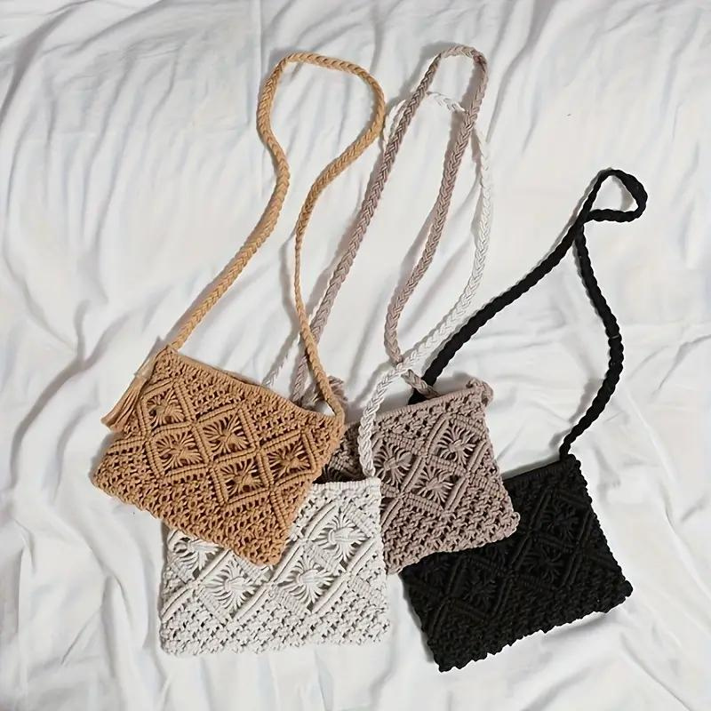 WW | Häkeltasche, Quaste, gewebt, Crossbody Bag, Umhängetasche