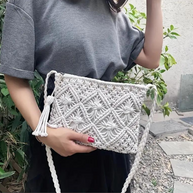 WW | Häkeltasche, Quaste, gewebt, Crossbody Bag, Umhängetasche