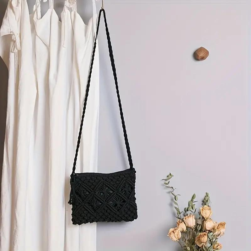WW | Häkeltasche, Quaste, gewebt, Crossbody Bag, Umhängetasche