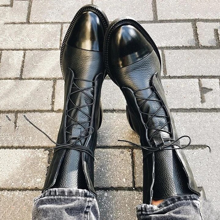 W&W Mode | Vintage-Stiefeletten mit Absatz für Damen
