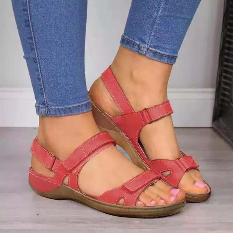 WW | Bliss Clark Orthopädische Sommersandalen mit Klettverschluss für Frauen