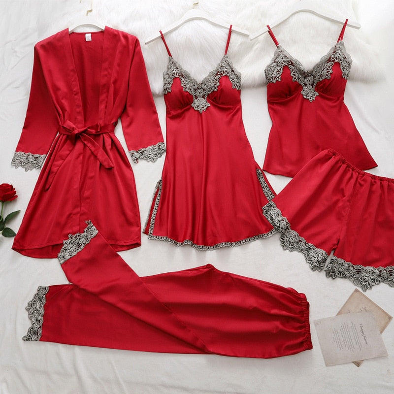 WW | Set aus Weichem Seidenpyjama