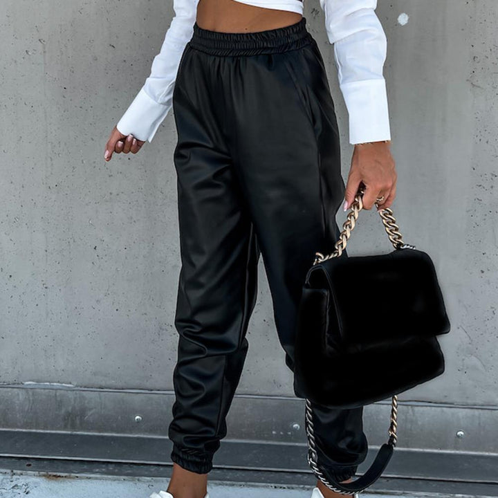 W&W Mode | Stilvolle PU-Leder-Jogginghose