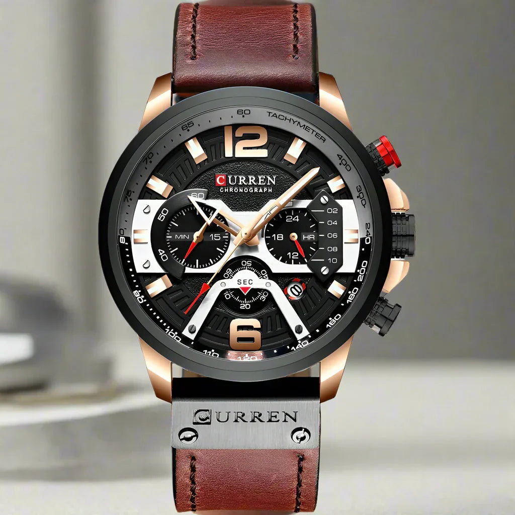 W&W Mode | Luxus Militär Leder Uhr Für Herren