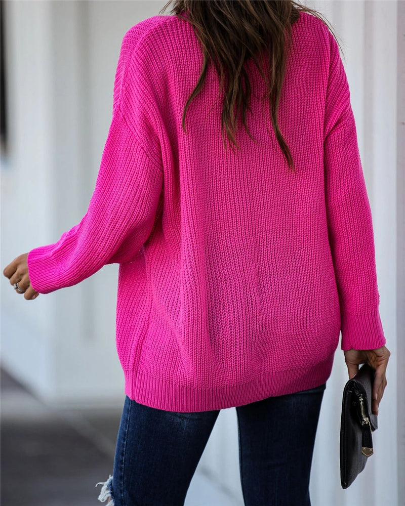 WW Chic V Neck lässiger Oversize Pullover
