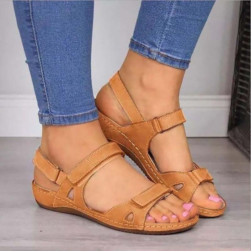 WW | Bliss Clark Orthopädische Sommersandalen mit Klettverschluss für Frauen