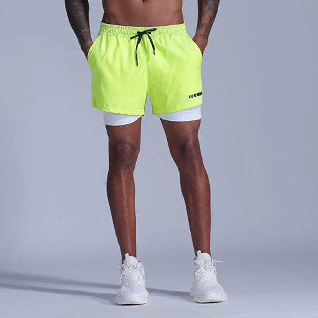 WW | Laufshorts Für Herren 2 in 1 Schnelltrocknend Für Joggen, Fitnessstudio Und Training Davorio