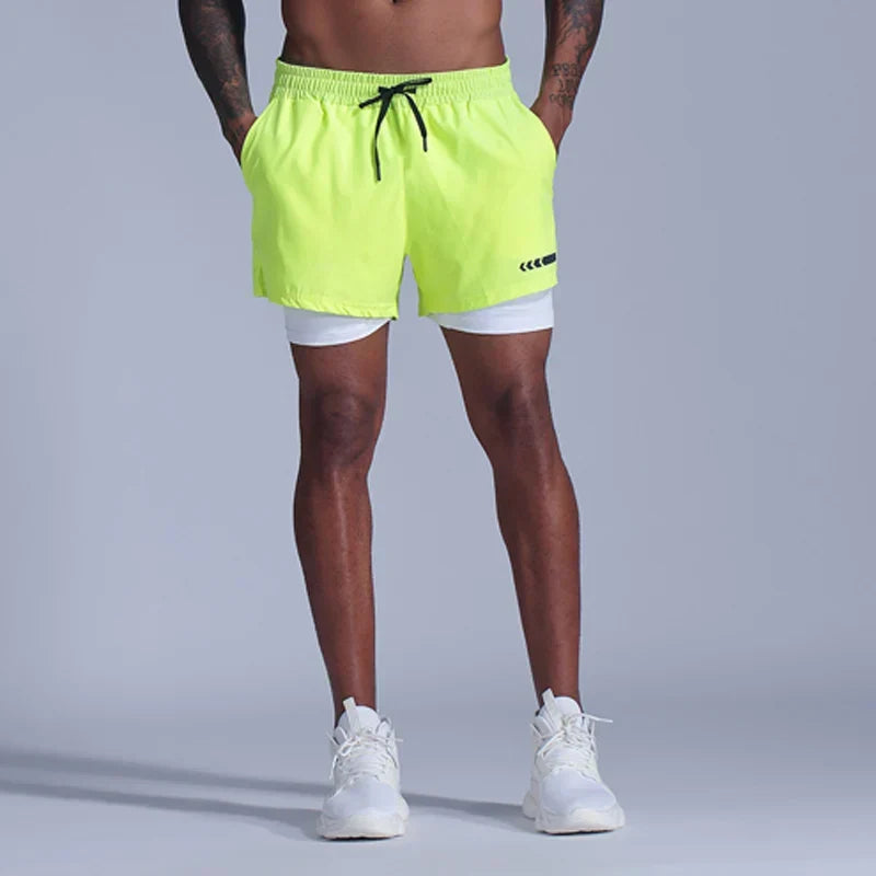 W&W Mode | Laufshorts Für Herren 2 in 1 Schnelltrocknend Für Joggen, Fitnessstudio Und Training Davorio