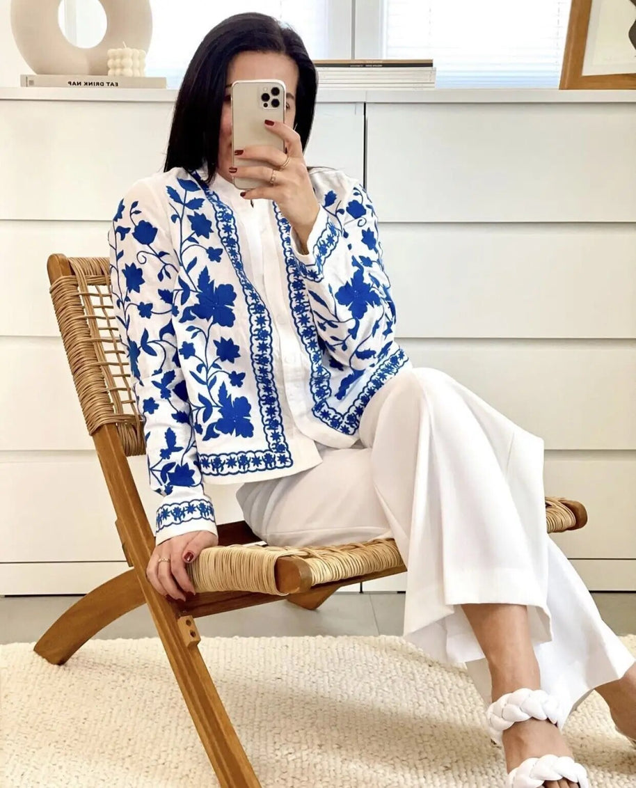WW - Geblümte Strickjacke