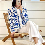WW - Geblümte Strickjacke