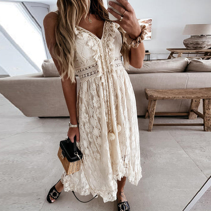 W&W Mode | Spitzen Boho Fließkleid