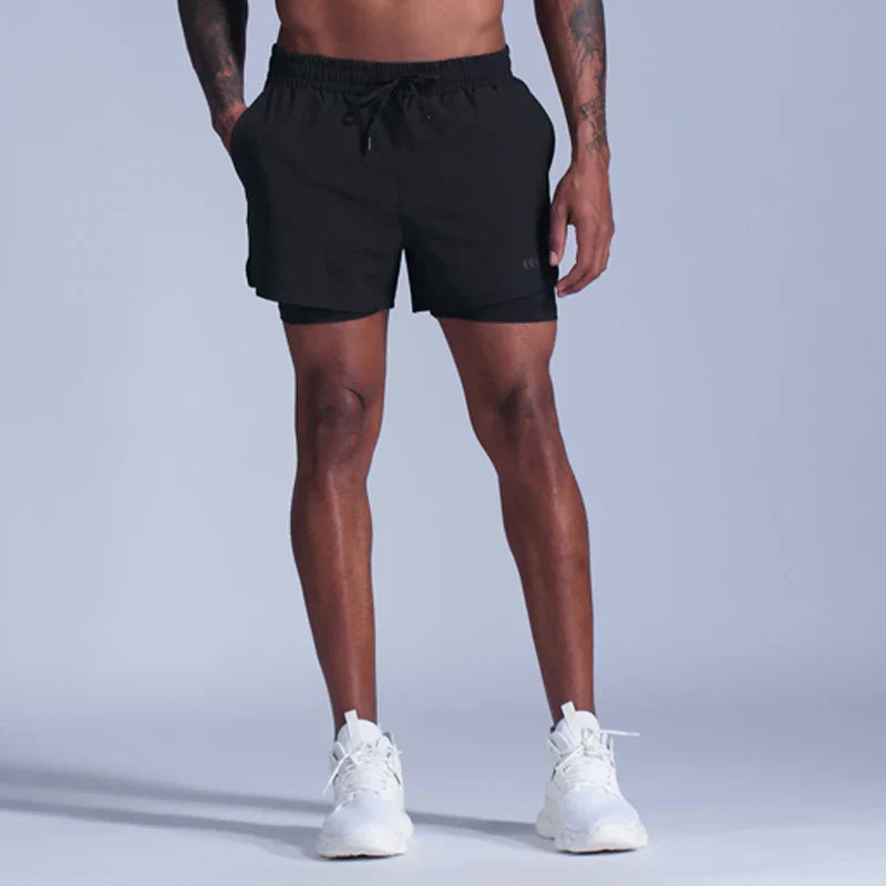 WW | Laufshorts Für Herren 2 in 1 Schnelltrocknend Für Joggen, Fitnessstudio Und Training Davorio