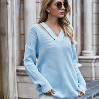 WW Chic V Neck lässiger Oversize Pullover