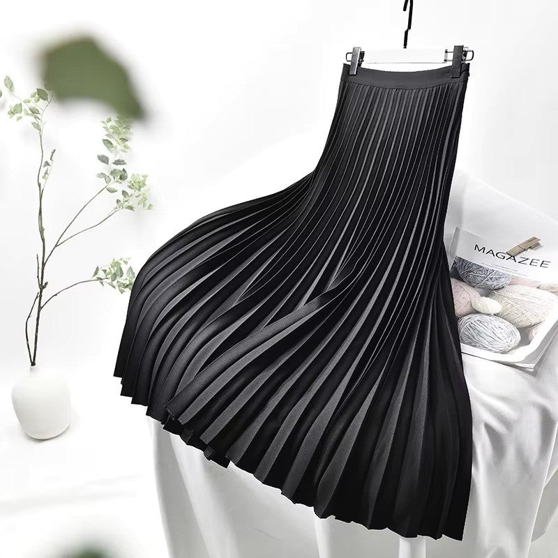 WW | Satin Plissee Rock Hohe Taille