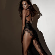 WW - Sexy Spitzen-Midi-Kleid für Frauen