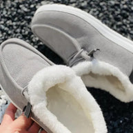 WW | Luxuriöse Pelz Gefütterte Flache Schuhe mit Rutschfester Sohle