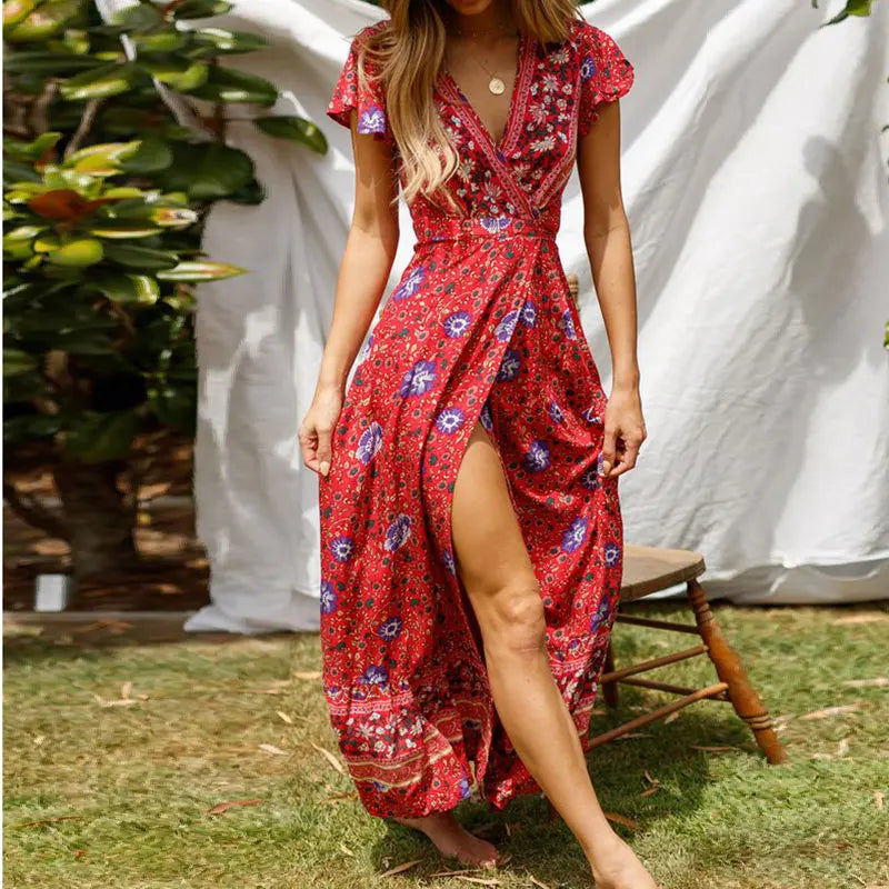 W&W Mode - Elegantes Sommer-Maxikleid mit Rüschen