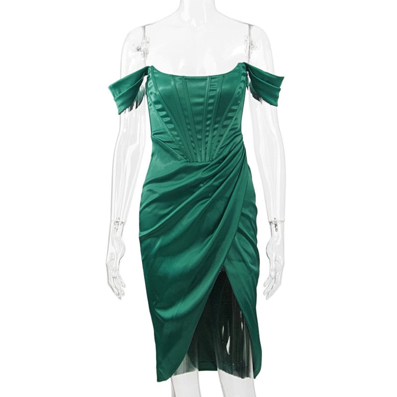 W&W Mode - Knielanges, figurbetontes Abendkleid mit Trägern